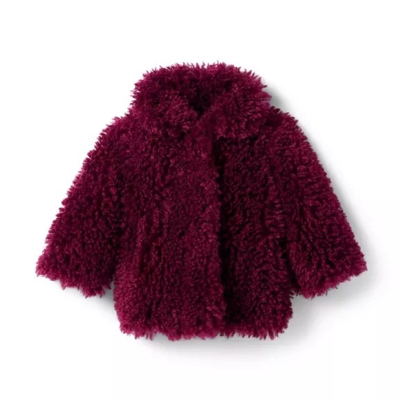 Janie and Jack Faux Fur Coat Raspberry Radiance Sz 6-12 months - Picture 1 of 6